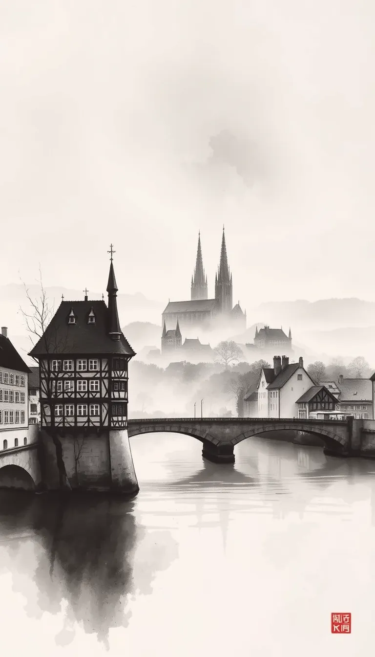 Bamberg poème: Au fil de la Regnitz, mémoires de pierre et fumée