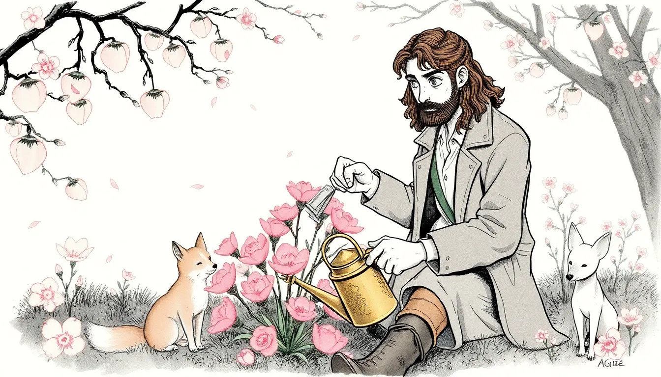 Les Fleurs du Temps : Un jardin féerique des saisons 2 Illustration du Printemps des Mémoires et des Premiers Bourgeons