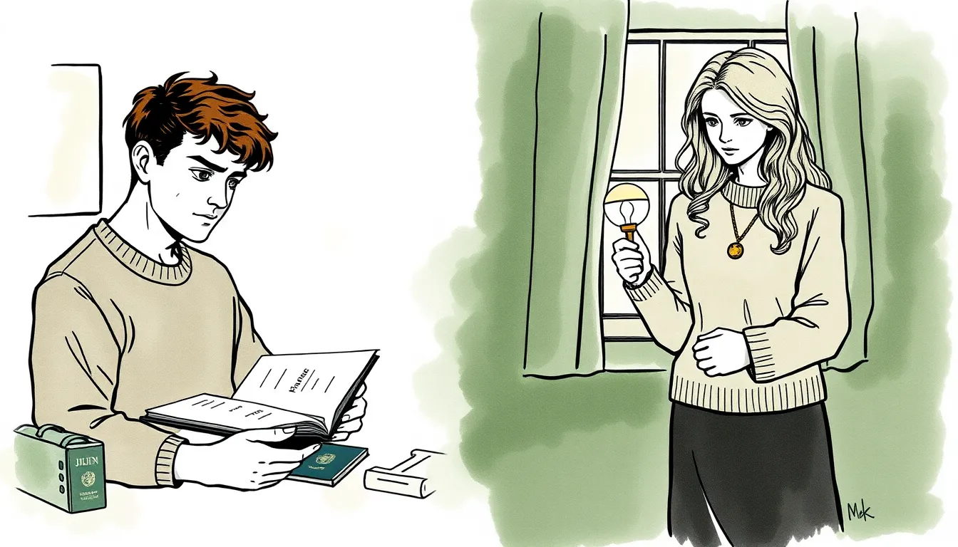 Illustration de Julien et Claire confrontés à leurs épreuves, séparés mais reliés par le même serment