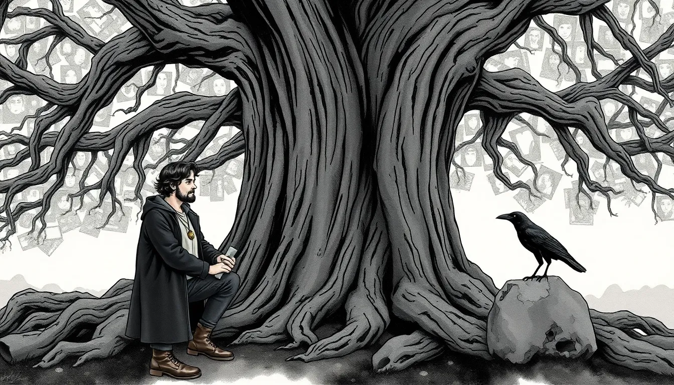 La Forêt des Âmes : Mystères et âmes interconnectées 5 Illustration du Vieil Arbre des Mémoires Fracturées