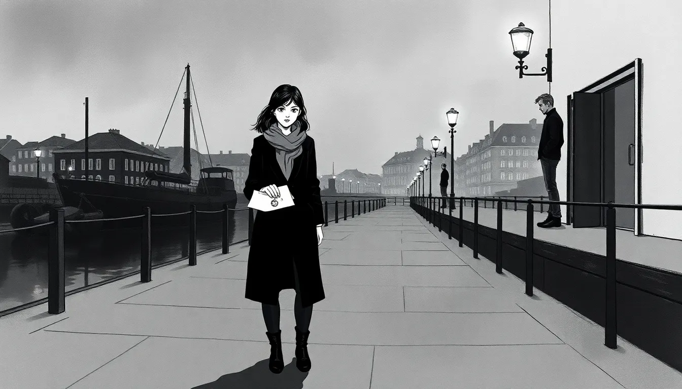 Claire marchant seule le long des quais, lettre non envoyée à la main
