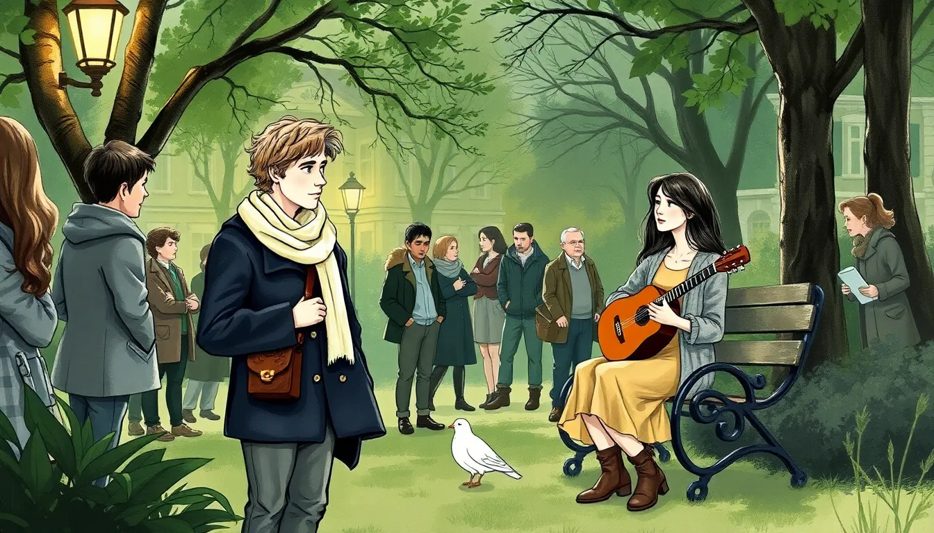 La Mélodie du Bonheur : Une poésie enchantée pour l'âme 3 Illustration du partage de la musique et du bonheur discret