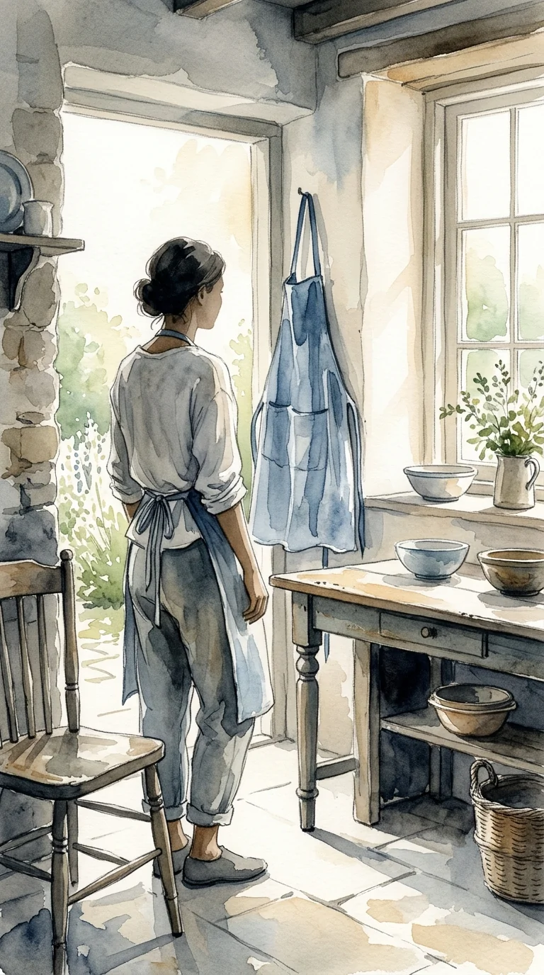 Le tablier bleu